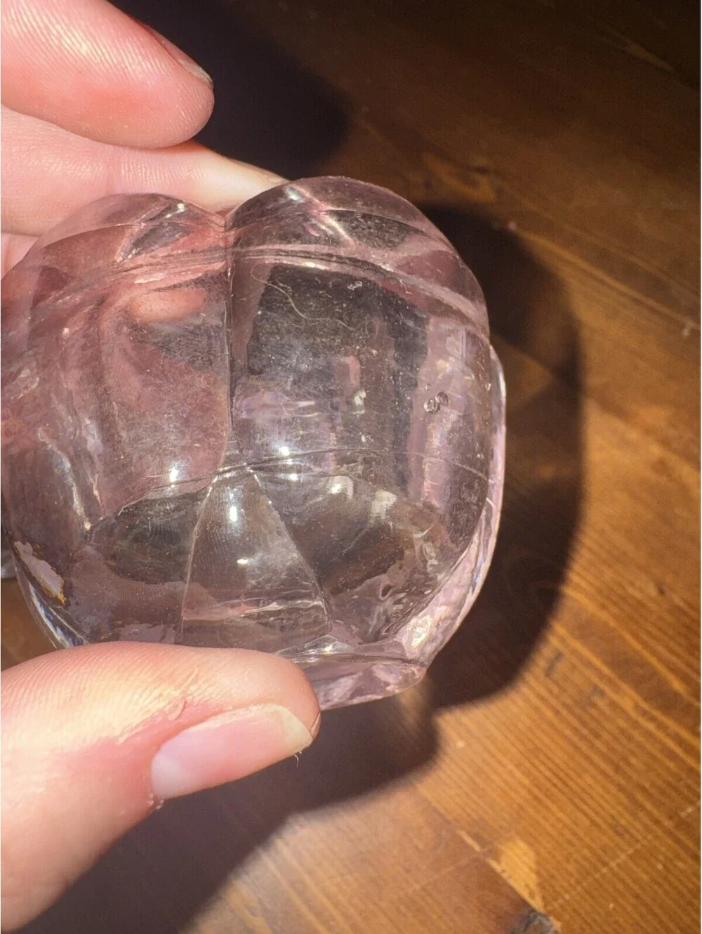 Vintage Pink Glass Lotus Flower Tea Light Votive Candle Holders - Set of 3